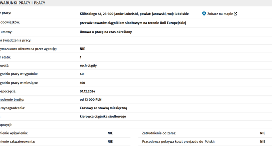 KIEROWCA CIĄGNIKA SIODŁOWEGO