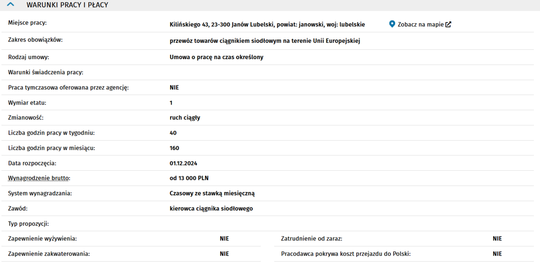 KIEROWCA CIĄGNIKA SIODŁOWEGO