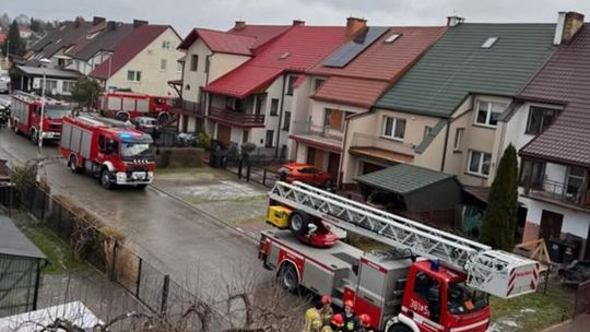 Pożar domu na ulicy Jordana w Zamościu