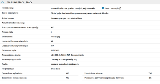 KIEROWCA SAMOCHODU DO PILOTAŻU POJAZDU Z ŁADUNKIEM PONADNORMATYWNYM Z ZNAJOMOŚCIĄ JĘZYKA NIEMIECKIEGO