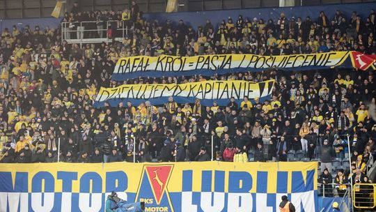 Kibice Motoru Lublin na meczu z GKS Katowice