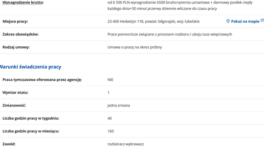 PRACOWNIK ROZBIORU I UBOJU TUSZ