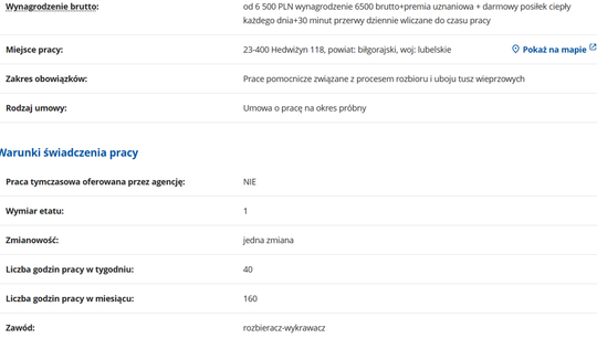 PRACOWNIK ROZBIORU I UBOJU TUSZ