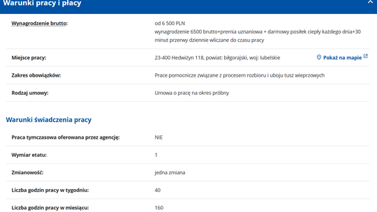 PRACOWNIK ROZBIORU I UBOJU TUSZ
