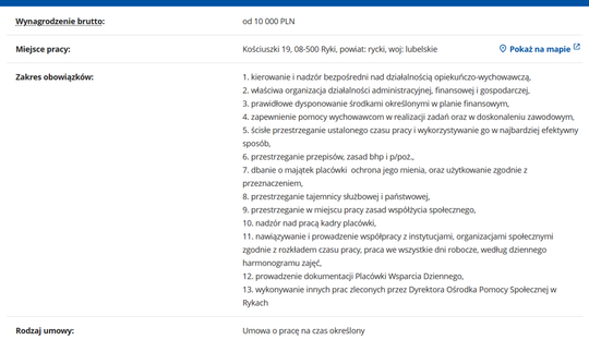 KIEROWNIK PLACÓWKI WSPARCIA DZIENNEGO