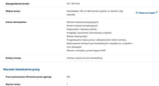 MONTER/KONSERWATOR INSTALACJI WENTYLACYJNYCH