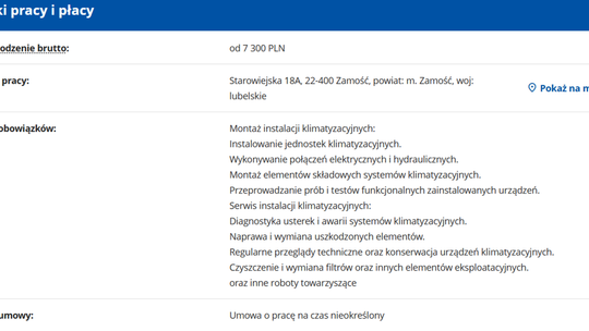 MONTER/KONSERWATOR INSTALACJI KLIMATYZACYJNYCH