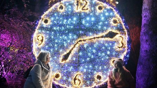 Alicja i biały królik biegają po Lumina Park