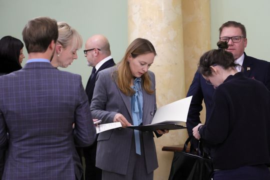 Konferencja prasowa minister Pełczyńskiej Nałęcz w Lubelskim Urzędzie Wojewódzkim.