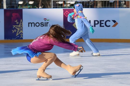 Pokaz jazdy na łyżwach. 