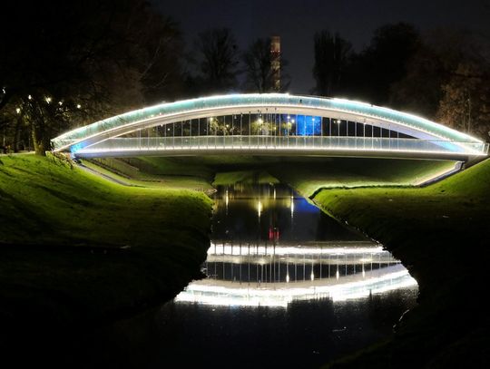 Lubelskie Dni Autyzmu: Baobab i kładka nad Bystrzycą podświetlone na niebiesko