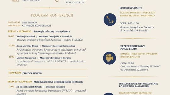 Muzeum Zamojskie Jubileusz program 