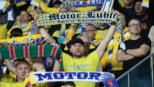 Kibice na meczu Motor Lublin Górnik Zabrze.