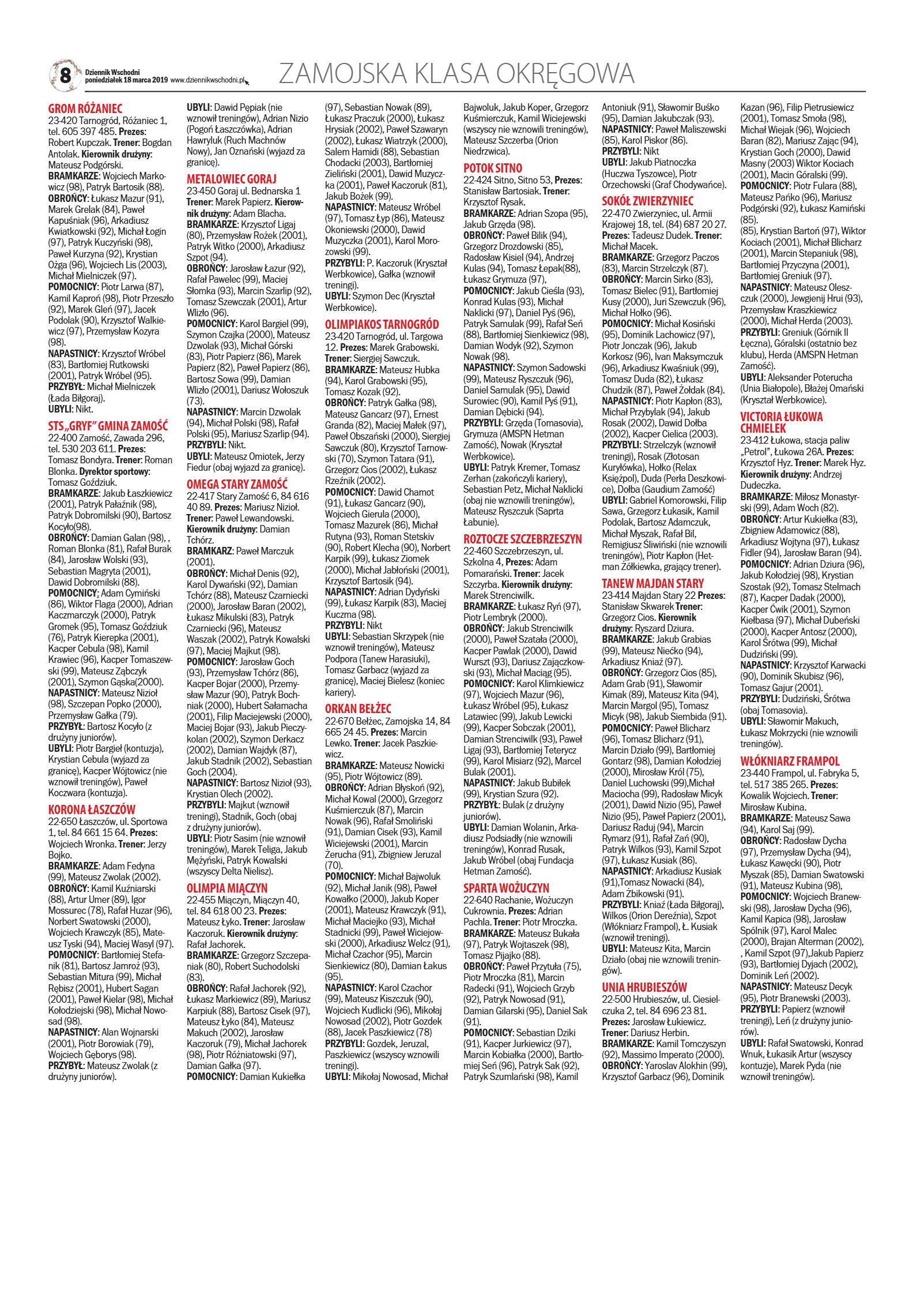 Piłkarski Dziennik w regionie Wiosna  - strona 8