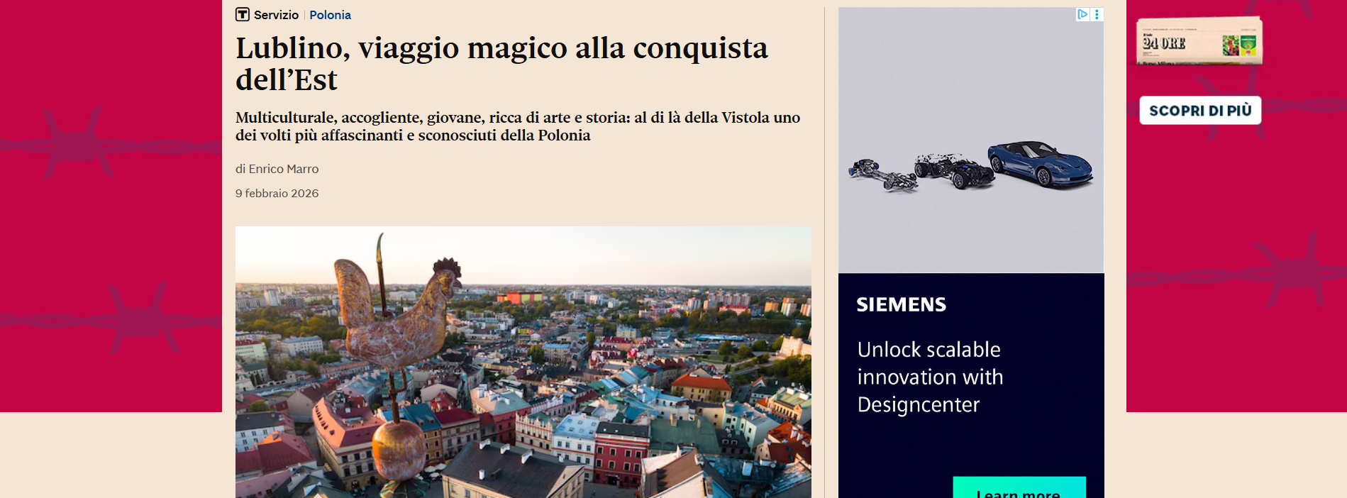 printscreen z włoskiego portalu internetowego