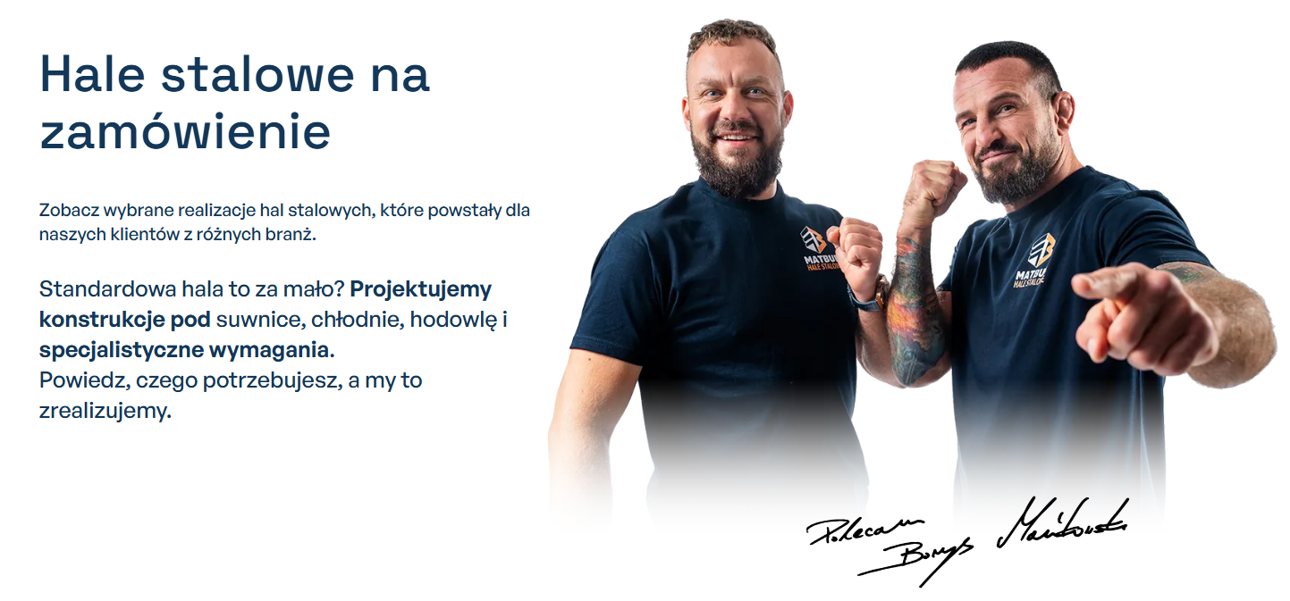 Borys Mańkowski polecający hale stalowe na zamówienie firmy Matbud, idealne dla nowoczesnego rolnictwa