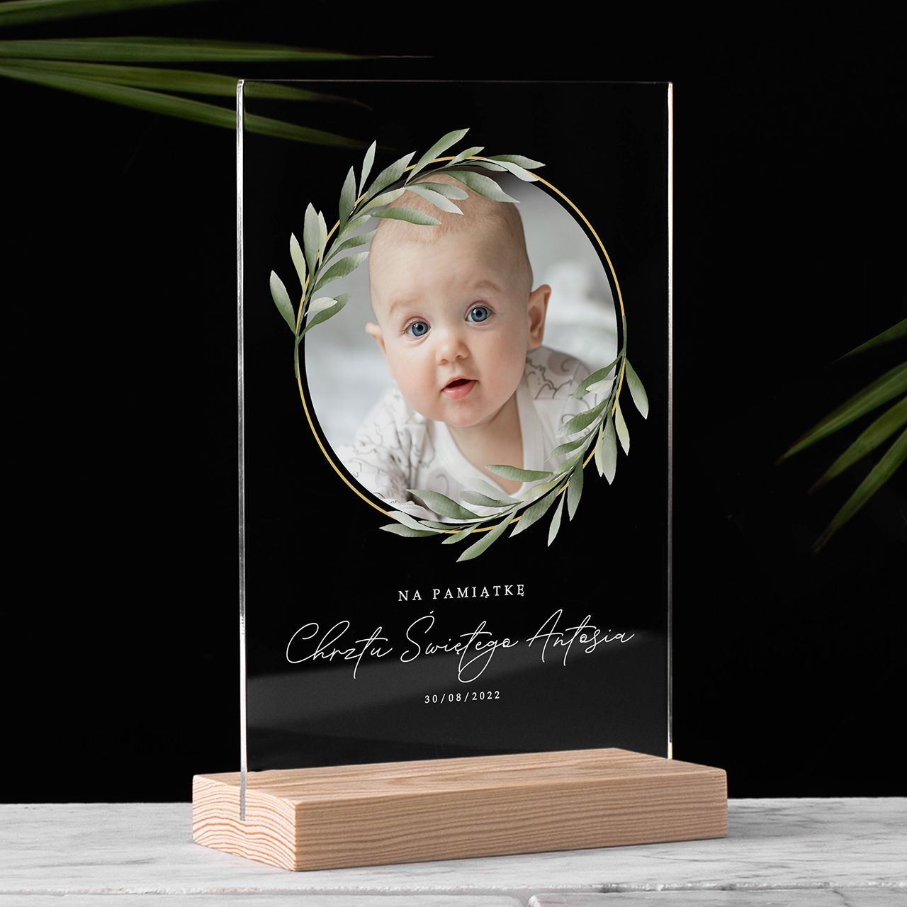 Statuetka ze zdjęciem NA CHRZEST