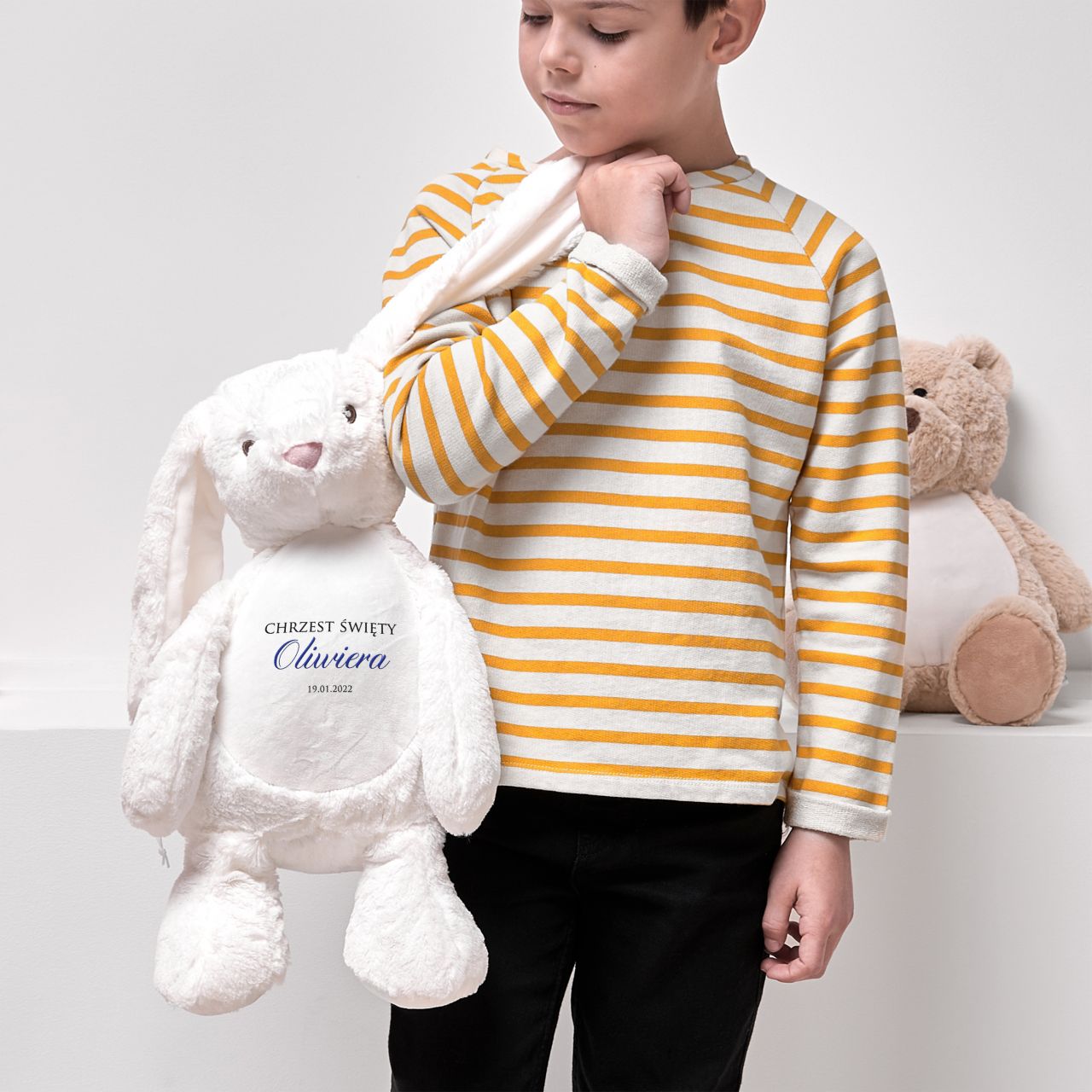 Pluszak z imieniem NA PAMIĄTKĘ CHRZTU ŚWIĘTEGO dla chłopca